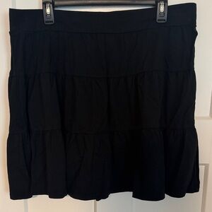 LOFT Outlet Elegant Black Tiered A-Line Skirt